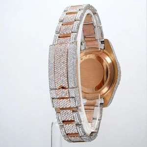 นาฬิกาข้อมือสแตนเลสสตีลขนาด 41 มม. หน้าปัดช็อกโกแลต ประดับโมอิสซาไนต์ สไตล์โบราณ หรูหรา วินเทจ - Product Image 3