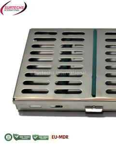 Casete de Esterilización Surtechs con Capacidad para 10 Instrumentos, Bandeja de Acero Inoxidable para Autoclave, Instrumentos Quirúrgicos Dentales - Product Image 2