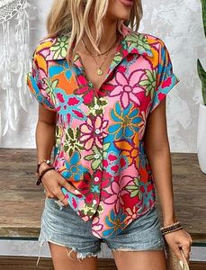 Camisa de playa de manga corta para mujer, con botones, informal, holgada, para verano - Product Image 2