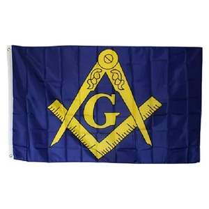 Bannière drapeau américaine personnalisée en polyester Oxford avec emblème maçonnique, brodée de haute qualité, portable et de grande qualité - Product Image 1