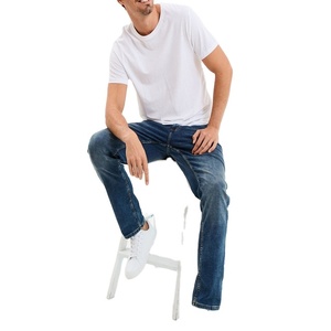 Pantalones vaqueros de mezclilla elásticos de corte regular, estilo vintage, lavado, cómodos, duraderos, informales, estilo clásico urbano para hombre - Product Image 1