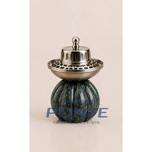 Handcrafted Marble <b>Bakhoor</b> Burner with Decorative Brass Lid Elegant <b>Oud</b> & Loban Incense Holder for Home Decor Meditation - Product Image 5