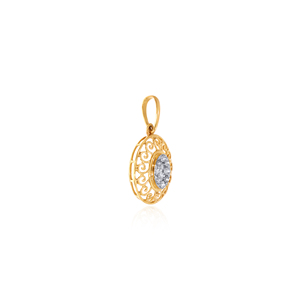 Pendentif en or jaune avec diamant rond taille brillant cultivé en laboratoire, style classique, pour femme, à porter au quotidien - Product Image 2
