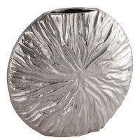 Silbernes Geripptes Metallisches Ovales Matt Glasiertes Tischvase-Set Modernes Dekoratives Trio