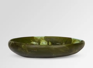 Assiette décorative artisanale en résine verte, effet artisanal, assiette de service de luxe, centre de table moderne, décoration intérieure pour la salle à manger - Product Image 2