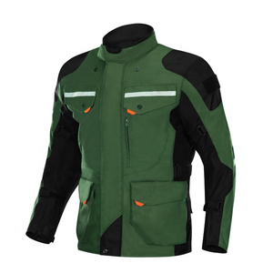 Men's Green Reflective <b>Motorcycle</b> <b>Jacket</b> Full Sleeve Windproof Polyester Adventure Riding Outerwear All Seasons - Product Image 1