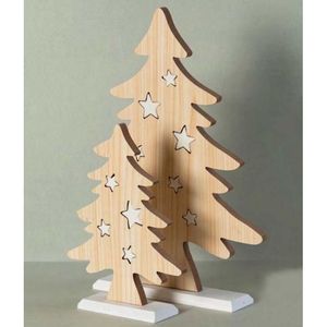 Stylish <b>Wooden</b> and MDF <b>Christmas</b> <b>Tree</b> for Tabletop <b>Christmas</b> Decor - Product Image 1