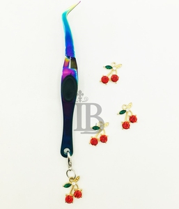 <b>Cherry</b> Style Tweezers Mink Eyelash Extension Tweezers Charm Tweezers Mink Smooth Handle Sustainable Eyelash Tweezers Logo Offer - Product Image 5