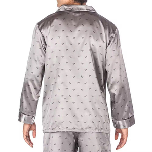 Ensemble de pyjama pour homme en soie de mûrier 100 %, manches courtes, 2 pièces, vêtements de nuit de luxe en soie, ensemble de pyjama grande taille, toutes saisons, le meilleur - Product Image 2