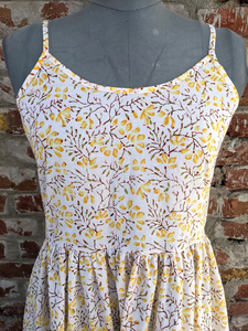 Hand Block Printed Indian Cotton Dress Breathable <b>Long</b> <b>Gown</b> with O-Neck and Natural Waistline Tie Dye Woven Maxi Dress - Product Image 3