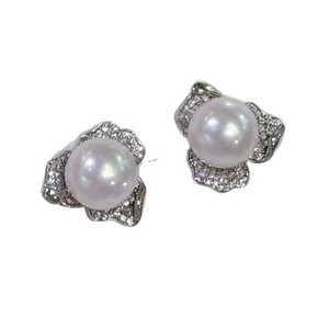 Boucles d'oreilles luxueuses en perles d'eau douce de 7-8 mm, grandes, givrées, en forme de cœur, pour femmes, accessoire de luxe léger avec un tempérament élégant - Product Image 5