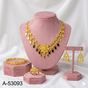 Parure de bijoux de mariée pour femme en laiton plaqué or 24 carats avec zircon créé en laboratoire, collier et bracelet tendance au design insecte - Product Image 2