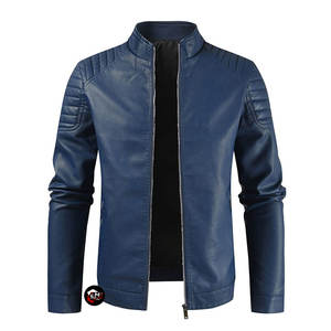 Veste en cuir pour homme, coupe ajustée, style classique, cuir souple, vêtements d'extérieur tendance, décontractée, automne-hiver, veste en cuir pour homme - Product Image 1