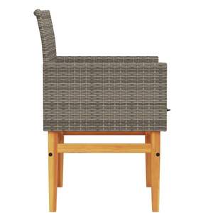 Sedia da Giardino in Rattan PE Grigio Resistente ai Raggi UV, Arredamento da Esterno Standard - Product Image 6