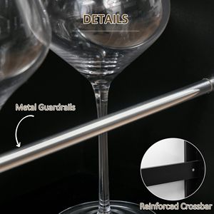 Tavolo da Bar Moderno Nero, Altezza Bancone, con 3 Ripiani Portaoggetti per Cucina, Sala da Pranzo, Soggiorno, Casa, Appartamento - Product Image 5