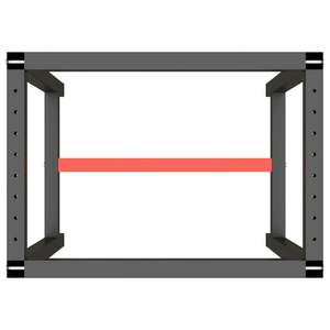 Cadre d'établi en métal thermolaqué noir mat et rouge mat pour le travail du bois, durable et élégant - Product Image 5