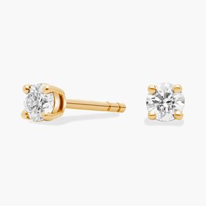 Boucles d'oreilles en or blanc 14 carats avec diamants de laboratoire taille ronde - Product Image 3