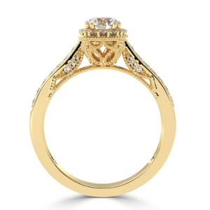 Bague de fiançailles pour femme en or jaune 14 carats avec pierre précieuse étincelante de 0,78 carat, clarté VS1, 1,07 g - Product Image 4