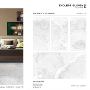 Baldosa de Porcelana Brillante de Alta Gama 600x1200, Formato Grande, Superficie Pulida Premium, para Paredes y Pisos, Uso Interior y Exterior - Product Image 1