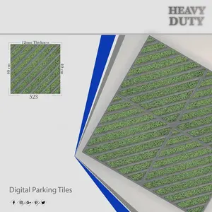 Vistaar Brand 40X40cm Green Color Garden Design Porcelain Digital 16X16 Heavy Duty Parking Floor Outdoor Tiles 400 X 400 mm