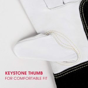 Heat Resistant Premium Quality Goatskin Leather TIG Welding <b>Gloves</b> Light Weight Natural Crust Keystone Thumb Welder <b>Gloves</b> - Product Image 4