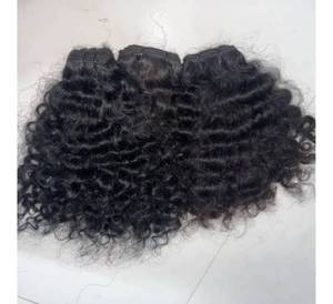 ผมแท้จากวัดในอินเดียคุณภาพสูงสุด 100% ผมมนุษย์ธรรมชาติแบบหยิก ไม่ผ่านการแปรรูป  แบบมัดเป็นช่อ  ต่อจากผู้บริจาคคนเดียว  แบบดับเบิ้ลดรอน - Product Image 3