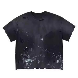 Camisetas Extra Grandes de Alta Calidad con Lavado Ácido y Efecto Desgastado para Hombre, 100% Algodón, Secado Rápido, Transpirables, Manga Corta, Estilo Urbano para Verano - Product Image 6