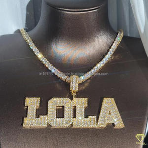 จี้เพชรโมอิสซาไนต์คุณภาพสูง "LOLA" สร้อยคอชุบทอง ผู้จัดจำหน่ายเครื่องประดับขายส่ง - Product Image 1
