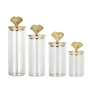 Bocaux de rangement modernes de luxe en acrylique avec couvercles en bois et décor de cerf, récipients de cuisine hermétiques pour la conservation des aliments - Product Image 2