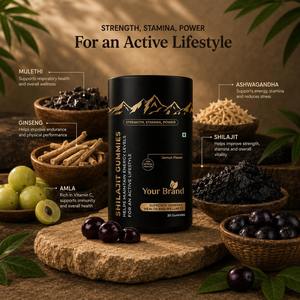 Gummies de Shilajit, Ashwagandha et Ginseng saveur fruits rouges mélangés – Soutien à la force, à l'endurance et à la vitalité masculine, favorise la croissance musculaire – 30 unités - Product Image 5
