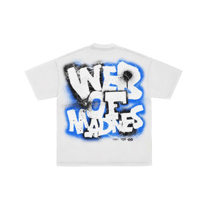 Camiseta Urbana Extra Grande Personalizada para Hombre, Blanca, Manga Corta, Estampada, de Algodón, Cuello Redondo, con Logotipo en la Espalda - Product Image 1