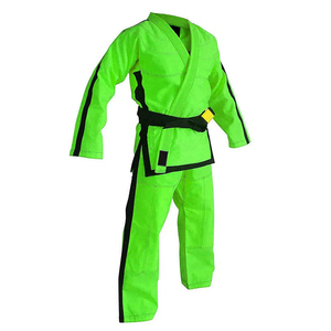 Kimono de Karate Azul para Hombre con Ribete Naranja y Cinturón Negro para Entrenamiento de Artes Marciales para Adultos, de Alta Calidad al Mejor Precio - Product Image 4