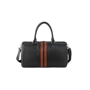 Sac de voyage en cuir véritable de qualité supérieure, grande capacité, sac de week-end, sac de nuit avec bandoulière, sac de sport durable marron - Product Image 1