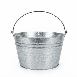 Seau en métal galvanisé exclusif avec poignée en bois confortable, seau à eau en acier zingué, seau de jardin en gros - Product Image 4
