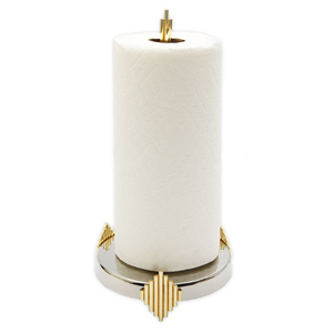 Luxury Gold Diamond Design Stainless Steel Paper Towel Holder Modern Design Kitchen Roll <b>Stand</b> With Heavy <b>Weighted</b> Base - Product Image 1