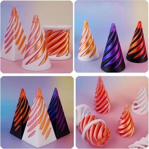 5 pz. Mini Vortex Th, Cono a Spirale Stampato in 3D per Fidget Cube, Giocattolo a Piramide Infinita per Alleviare lo Stress - Product Image 2