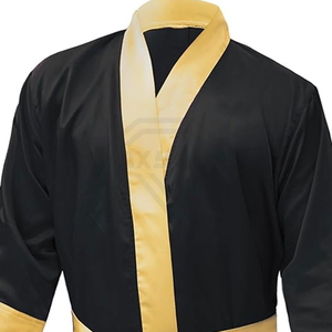 2026 Luxury High Quality Nylon Boxing Robe with Hood Custom Embroidery and Belted Design Eco-Friendly for Professional <b>Boxers</b> - Product Image 5
