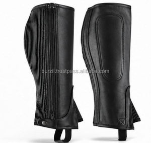 Leather <b>Half</b> <b>Chaps</b> Custom Unisex Equestrian Leg Protectors Heavy Duty Horse Riding Gaiters Wholesale Price Purpose Bag GLHC-0010 - Product Image 6