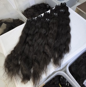 100% cheveux vierges indiens Temple indien vierge Remy cheveux 100% extension de cheveux humains non transformés - Product Image 3