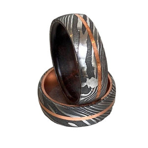 Anillo de Acero de Damasco Premium Hecho a Mano, Joyería de Estilo Rústico para Hombres y Mujeres - Product Image 1