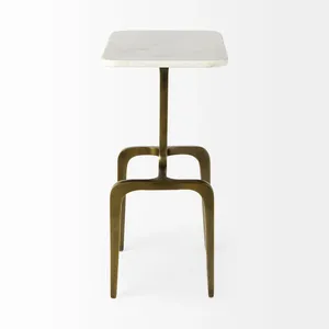 Designer Handmade Metal Accent <b>Table</b> with Artistic Geometric Gold Frame for Luxury Homes Premium Stainless Steel Metal Side - Product Image 2