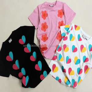 Fabriqué au Bangladesh, t-shirts pour garçons et filles en coton biologique, manches courtes, vêtements pour enfants, lot de stock, styles variés - Product Image 2