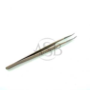 แหนบต่อขนตาปลายโค้ง 45 องศา ด้ามจับลายจุด สแตนเลสสตีล รับสกรีนโลโก้ตามสั่ง - Product Image 4