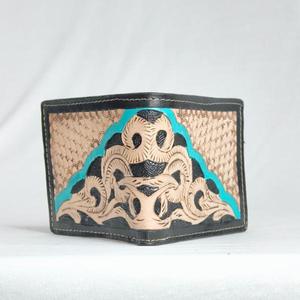 Portefeuille en cuir véritable fait main avec gaufrage serpent, fermeture pliante vintage, portefeuille court quotidien pour homme - Product Image 3