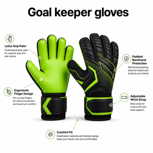 Les gants de gardien de but offrent une prise sécurisée du ballon, une rembourrure douce des paumes et un ajustement flexible pour l'entraînement, la pratique et la compétition. - Product Image 6