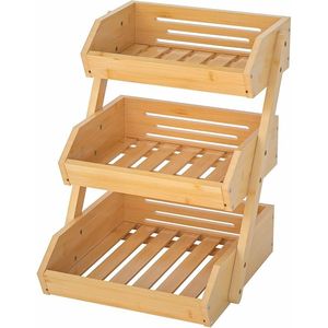 Cestino per Frutta in Bambù Spesso 15 mm, Organizzatore da Cucina per Conservazione di Frutta e Verdura - Product Image 1