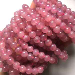 Cuentas de cuarzo rosa natural, cuentas sueltas de piedras preciosas para la fabricación de joyería, pulseras, collares y manualidades. - Product Image 1