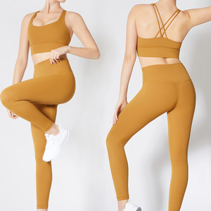Nuevo Conjunto Deportivo Sexy para Mujer, Sujetador Deportivo con Tirantes Finos Cruzados en la Espalda, Leggings de Cintura Alta con Espalda en V, para Yoga, Gimnasio y Fitness - Product Image 5