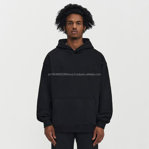 Sweat à capuche surdimensionné pour hommes en polaire lourde de haute qualité Logo personnalisé Streetwear en coton brodé sans ficelle épais chaud pour l'hiver - Product Image 2