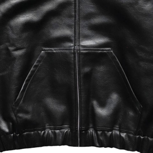 Solid Color Casual Wear <b>Men</b> <b>Leather</b> <b>Jacket</b> Streetwear New Fashion Comfortable <b>Men</b> <b>Leather</b> <b>Jacket</b> - Product Image 5